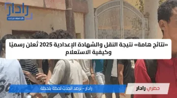 «نتائج هامة» نتيجة النقل والشهادة الإعدادية 2025 تُعلن رسميًا وكيفية الاستعلام