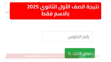بالإسم فقط.. نتيجة الصف الأول الثانوي 2025 عبر بوابة التعليم الثانوي g12.emis.gov.eg