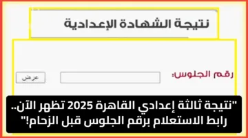 “نتيجة ثالثة إعدادي القاهرة 2025 تظهر الآن.. رابط الاستعلام برقم الجلوس قبل الزحام!