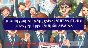 لينك نتيجة ثالثة إعدادي برقم الجلوس والاسم محافظة الشرقية الدور الاول 2025