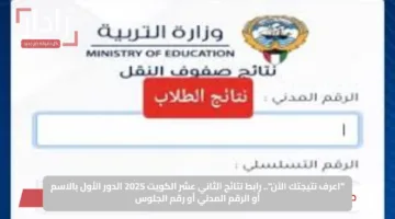 “اعرف نتيجتك الآن”.. رابط نتائج الثاني عشر الكويت 2025 الدور الأول بالاسم أو الرقم المدني أو رقم الجلوس