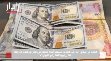 هدوء في سوق الصرف.. الدولار مستقر أمام الدينار في العراق اليوم الأربعاء 18 يونيو 2025 رغم التوترات