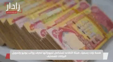 هسة نزلت رسميًا.. هيئة التقاعد تستكمل تجهيزاتها لصرف رواتب يونيو وتحويل البيانات للمصارف
