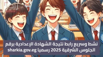 “نشط وسريع” رابط نتيجة الشهادة الإعدادية برقم الجلوس الشرقية 2025 رسميا sharkia.gov.eg