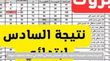 النتيجة وصلت لموبايلك! شوف نتائج السادس ابتدائي 2025 في لحظات بخطوات سهلة