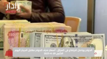 الدولار يواصل الارتفاع في العراق.. أسعار صرف الدولار مقابل الدينار اليوم الاثنين 30-6-2025