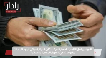 الدولار يواصل التلاعب.. أسعار الصرف مقابل الدينار العراقي اليوم الأحد 22 يونيو 2025 في السوق الرسمية والموازية