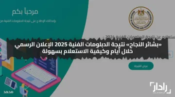 لينك nategafany.emis.gov.eg نتيجة الدبلومات الفنية 2025 الدور الأول برقم الجلوس الإعلان الرسمي خلال أيام