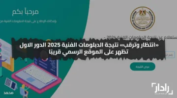 بالاسم ورقم الجلوس.. نتيجة الدبلومات الفنية 2025 دور اول برابط شغااال بوابة التعليم الفني nategafany.emis.gov.eg