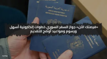 «فرصتك الآن» جواز السفر السوري خطوات إلكترونية أسهل ورسوم ومواعيد أوضح للتقديم