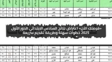 «فرصتك الآن» اعتراض نتائج السادس الابتدائي الدور الأول 2025 خطوات سهلة وطريقة تقديم سريعة