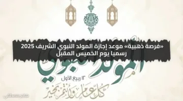 «فرصة ذهبية» موعد إجازة المولد النبوي الشريف 2025 رسميا يوم الخميس المقبل