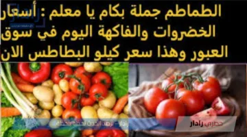 أسعار الخضروات في سوق العبور اليوم الخميس 10-7-2025 .. إرتفاع جديد يضرب 6 أصناف