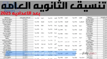 التعليم يُعلن تنسيق الثانوية العامة 2025 في كافة محافظات الجمهورية