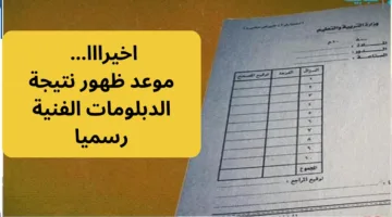 رابط رسمي شغال.. نتيجة الدبلومات الفنية 2025 الدور الاول برقم الجلوس عبر بوابة التعليم الفني