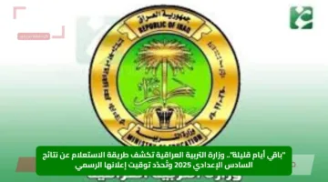 “باقي أيام قليلة”.. وزارة التربية العراقية تكشف طريقة الاستعلام عن نتائج السادس الإعدادي 2025 وتُحدّد توقيت إعلانها الرسمي