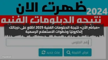 “مباشر الآن” نتيجة الدبلومات الفنية 2025 الدور الأول برقم الجلوس عبر موقع بوابة التعليم الفني