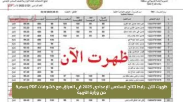 ظهرت الآن.. رابط نتائج السادس الإعدادي 2025 في العراق مع كشوفات PDF رسمية من وزارة التربية