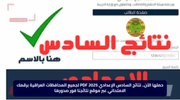 حملها الآن.. نتائج السادس الإعدادي 2025 PDF لجميع المحافظات العراقية برقمك الامتحاني عبر موقع نتائجنا فور صدورها
