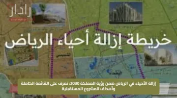 إزالة الأحياء في الرياض ضمن رؤية المملكة 2030: تعرف على القائمة الكاملة وأهداف المشروع المستقبلية