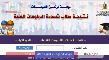 “انتبه جيداً” نتيجة الدبلومات الفنية 2025 برقم الجلوس عبر fany.emis.gov.eg