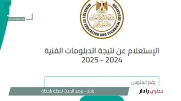 “خلال الساعات القادمة”.. بالتفصيل خطوات الاستعلام عن نتيجة الدبلومات الفنية 2025 عبر بوابة التعليم الفني