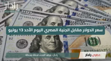 “الدولار قلب الطاولة!”.. سعرالدولار اليوم الأحد 13 يوليو 2025 مقابل الجنية المصري في البنوك