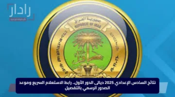 نتائج السادس الإعدادي 2025 ديالى الدور الأول.. رابط الاستعلام السريع وموعد الصدور الرسمي بالتفصيل