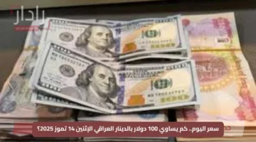سعر اليوم.. كم يساوي 100 دولار بالدينار العراقي الإثنين 14 تموز 2025؟