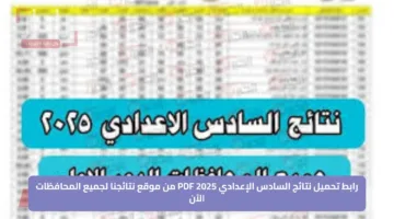 رابط تحميل نتائج السادس الإعدادي 2025 PDF من موقع نتائجنا لجميع المحافظات الآن