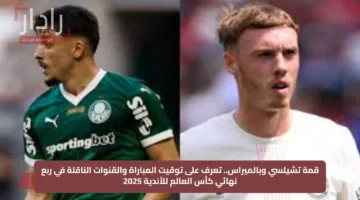 قمة تشيلسي وبالميراس.. تعرف على توقيت المباراة والقنوات الناقلة في ربع نهائي كأس العالم للأندية 2025