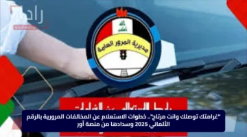 “غرامتك توصلك وانت مرتاح”.. خطوات الاستعلام عن المخالفات المرورية بالرقم الألماني 2025 وسدادها من منصة أور