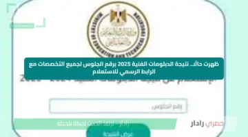 ظهرت حالًا.. نتيجة الدبلومات الفنية 2025 برقم الجلوس لجميع التخصصات مع الرابط الرسمي للاستعلام