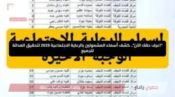 “اعرف حقك الآن”.. كشف أسماء المشمولين بالرعاية الاجتماعية 2025 لتحقيق العدالة للجميع