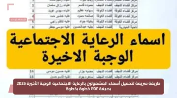 طريقة سريعة لتحميل أسماء المشمولين بالرعاية الاجتماعية الوجبة الأخيرة 2025 بصيغة PDF خطوة بخطوة