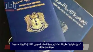 “بدون طوابير”.. طريقة استخراج جواز السفر السوري 2025 إلكترونيًا بخطوات سهلة من منزلك