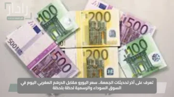 تعرف على آخر تحديثات الجمعة.. سعر اليورو مقابل الدرهم المغربي اليوم في السوق السوداء والرسمية لحظة بلحظة