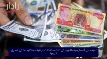 تعرف على أسعار صرف الدولار في ثلاث محافظات عراقية – ماذا يحدث في السوق اليوم؟