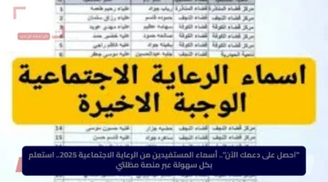 “احصل على دعمك الآن”.. أسماء المستفيدين من الرعاية الاجتماعية 2025.. استعلم بكل سهولة عبر منصة مظلتي