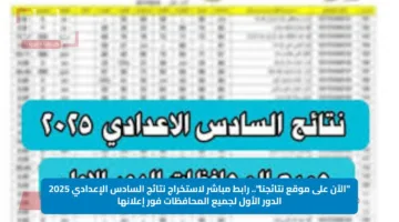 “الآن على موقع نتائجنا”.. رابط مباشر لاستخراج نتائج السادس الإعدادي 2025 الدور الأول لجميع المحافظات فور إعلانها