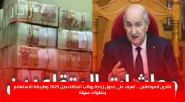 بُشرى للمواطنين… تعرف على جدول زيادة رواتب المتقاعدين 2025 وطريقة الاستعلام بخطوات سهلة