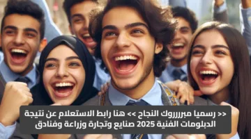 مبرروك النجاح رابط الاستعلام عن نتيجة الدبلومات الفنية 2025 صنايع وتجارة وزراعة وفنادق