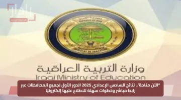 “الآن متاحة”.. نتائج السادس الإعدادي 2025 الدور الأول لجميع المحافظات عبر رابط مباشر وخطوات سهلة للاطلاع عليها إلكترونيًا