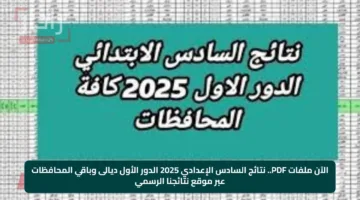 الآن ملفات PDF.. نتائج السادس الإعدادي 2025 الدور الأول ديالى وباقي المحافظات عبر موقع نتائجنا الرسمي