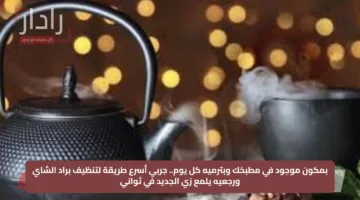 بمكون موجود في مطبخك وبترميه كل يوم.. جربي أسرع طريقة لتنظيف براد الشاي ورجعيه يلمع زي الجديد في ثواني