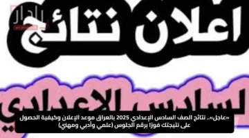 «عاجل».. نتائج الصف السادس الإعدادي 2025 بالعراق موعد الإعلان وكيفية الحصول على نتيجتك فورًا برقم الجلوس (علمي وأدبي ومهني)