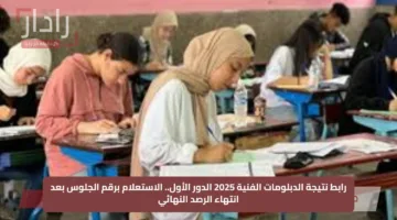 رابط نتيجة الدبلومات الفنية 2025 الدور الأول.. الاستعلام برقم الجلوس بعد انتهاء الرصد النهائي