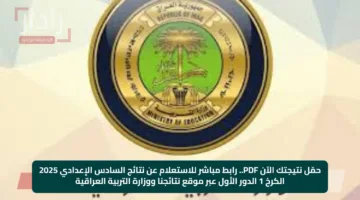 حمّل نتيجتك الآن PDF.. رابط مباشر للاستعلام عن نتائج السادس الإعدادي 2025 الكرخ 1 الدور الأول عبر موقع نتائجنا ووزارة التربية العراقية