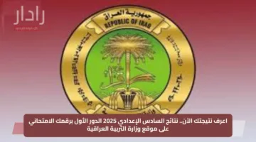 اعرف نتيجتك الآن.. نتائج السادس الإعدادي 2025 الدور الأول برقمك الامتحاني على موقع وزارة التربية العراقية