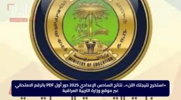 «استخرج نتيجتك الآن».. نتائج السادس الإعدادي 2025 دور أول PDF بالرقم الامتحاني عبر موقع وزارة التربية العراقية
